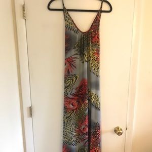 Colorful Open Back Maxi Dress